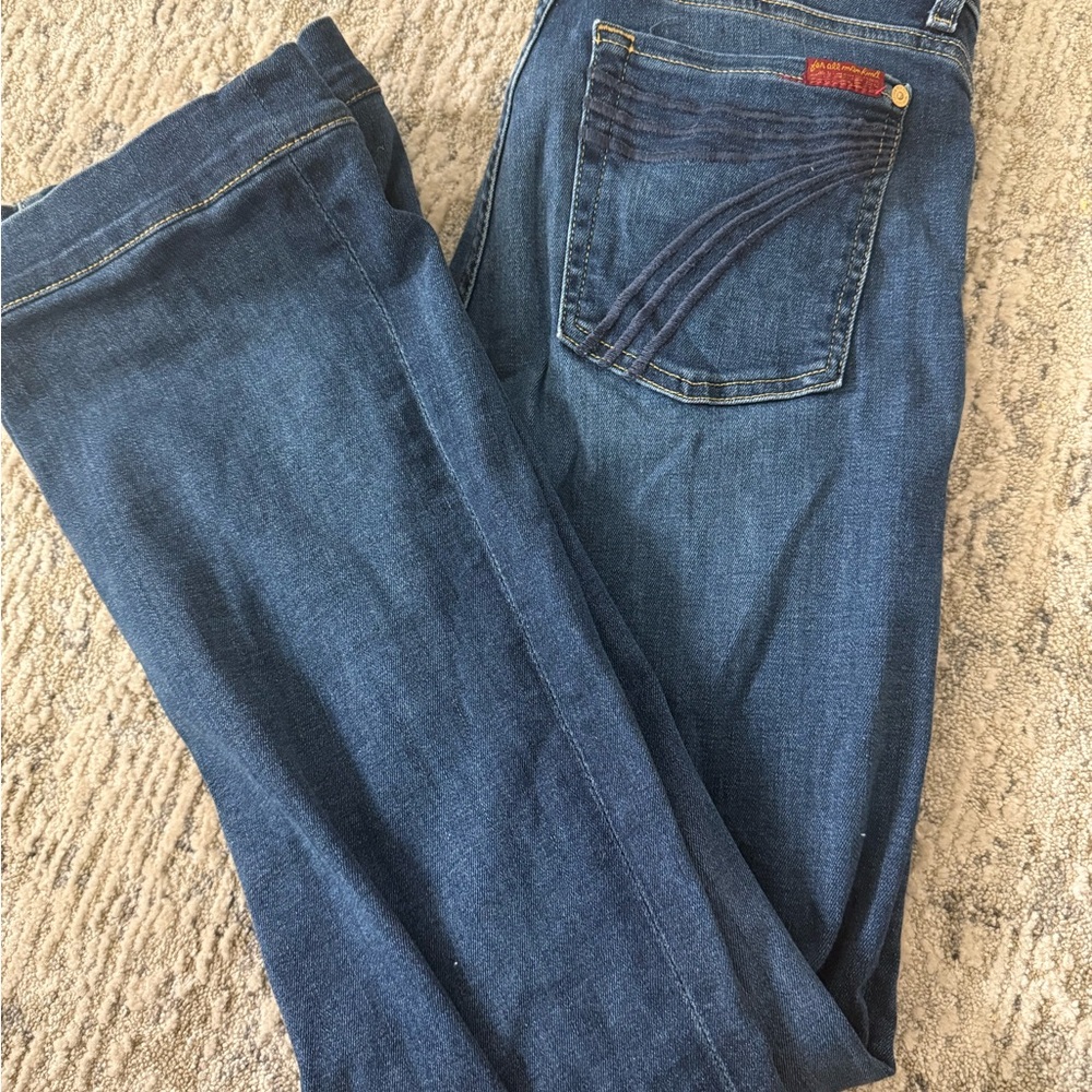 7 For All Mankind Blue Boot Cut Jeans